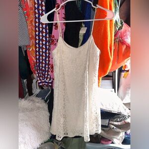 White Lace Fit and Flare Mini Dress